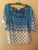 BLL Blue/White Dressy Top Women's - S