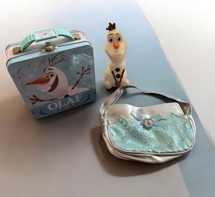 Frozen Elsa purse, Olaf case, Olaf figure
