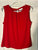 Calvin Klein Size 8, red, Pleated Crew Neck Cami Top Women's - M