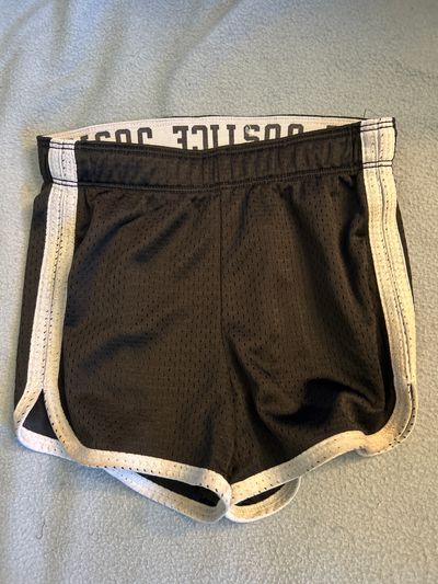 Justice Black shorts, white trim 6T/6