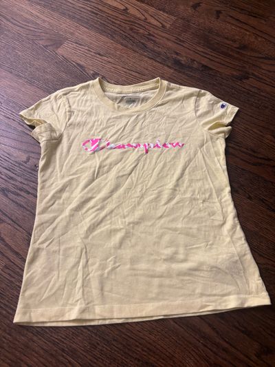 Champion, yellow short sleeve T-shirt  10-12