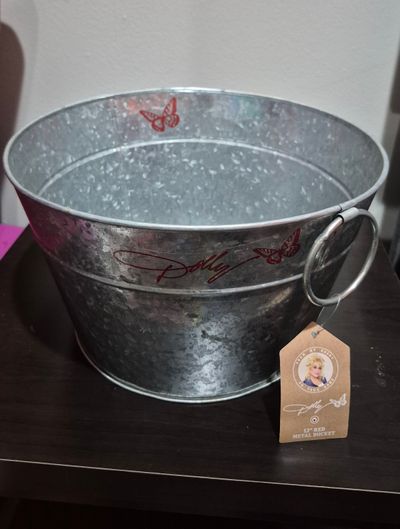 New Large 12 inch Ice/Beverage Bucket Signed Dolly Butterfly Themed