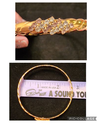 Gold bracelet Fake gold bracelet with fake colored diamonds