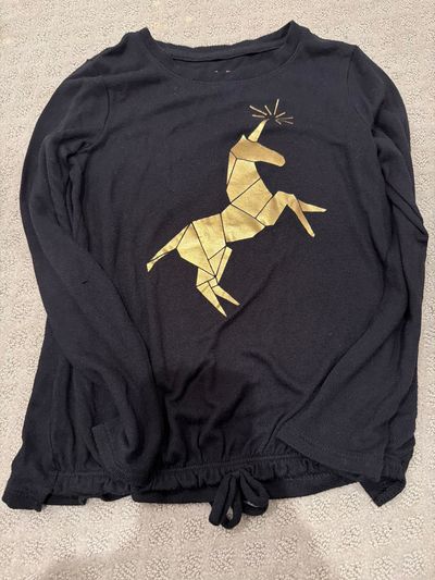 Cat & Jack Gold Unicorn Light Sweater Top  6T/6