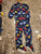 Absorba one piece footed PJ dinosaur children's blue footed pajamas with a dinosaur print. 3T