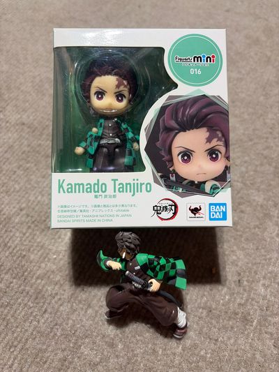 Ban Dai Mini Tanjiro figure with stand. Extra Tangiro figure.