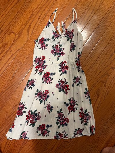 Size 4 white floral tank dress  Junior M - 4