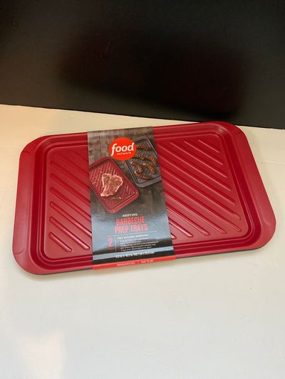 NEW Food Network nesting BBQ prep trays Set of 2 measures 17 X 10 inches
