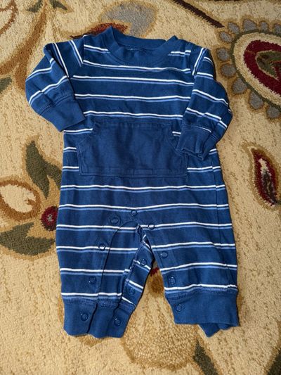 Carters One piece blue and white strip outfit 3 Months