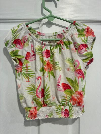 Children's Place crop top flamingo crop top 7-8