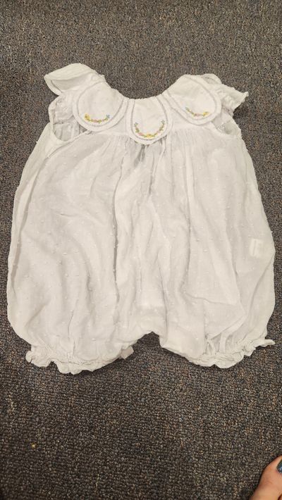 Lili & Me White summer romper 12 Months