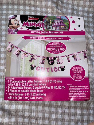 NEW Disney Junior NEW Minnie Mouse birthday banner
