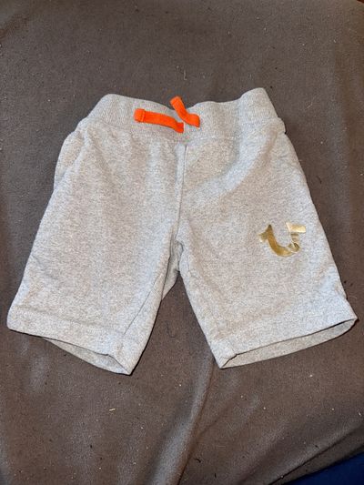 True Religion Grey shorts with orange draw string 2T
