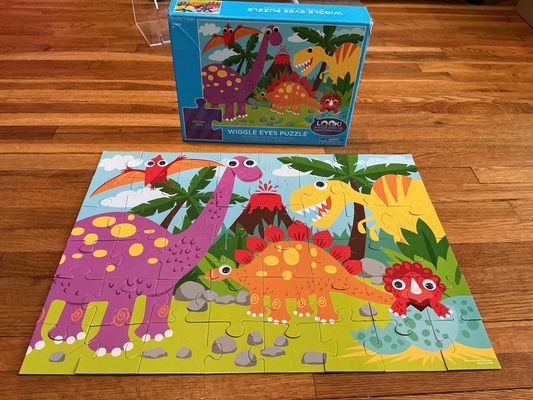 Brother Sister Wiggle eyes dinosaur puzzle - 48 pieces