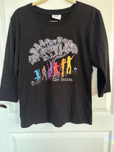 Girl Scouts 3-4 length sleeved black top Size Medium - 10-12 Women's - M