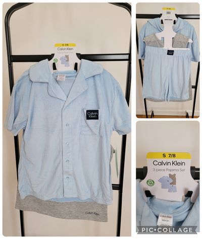 Calvin Klein NWT 3pcs short pajama set 7-8