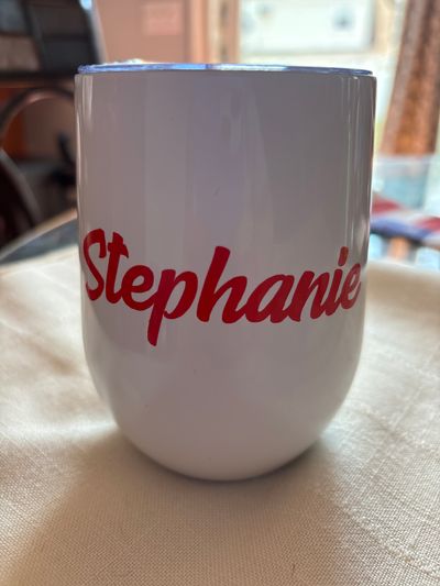8oz tumbler - personalized with name Stephanie Never used