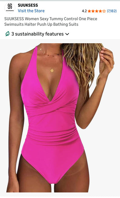 Suuksess NEW never worn hot pink swimsuit hygiene liner intact Women's Med (10-12)
