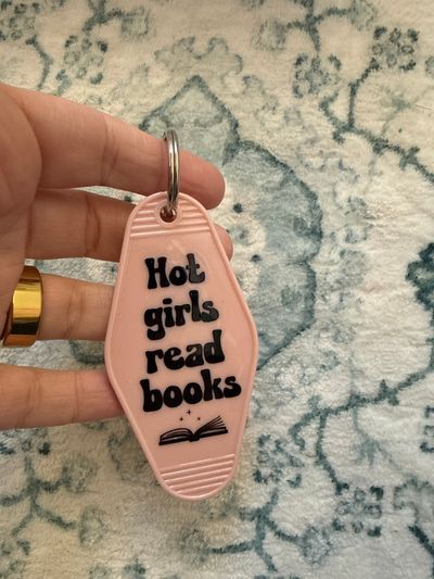 Handmade Hot girls read books motel keychain