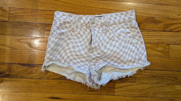_Aeropostale White and purple checkered shorts Size 00R vintage high rise shorty Junior XS - 0