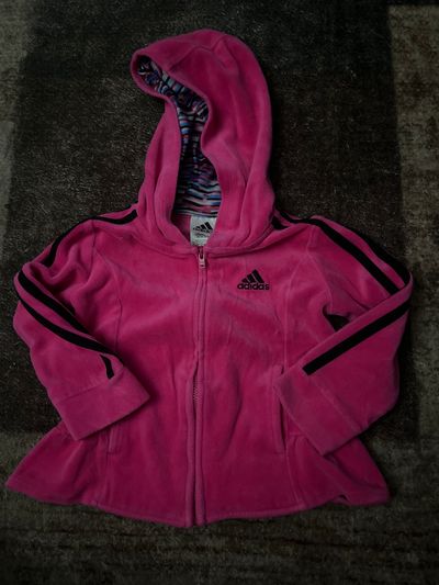 Adidas fleece zip up jacket size 2t  2T