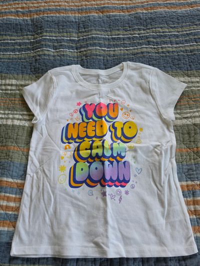 Childrens Place Size 5/6 Calm Down Tee Never Worn 6T/6