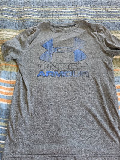 Under Armour Gray/Blue Logo Dri Fit 10-12