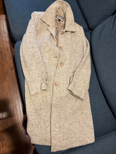 Tan wool button up coat  Women's - XS
