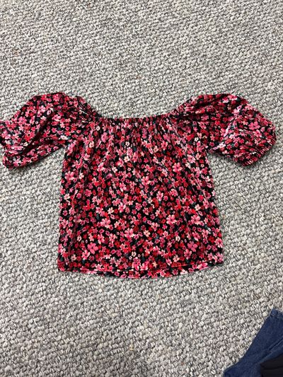 Old navy Floral velvet shirt 6T/6