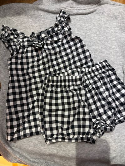 Carters Black and White Plaid Outfit  3T