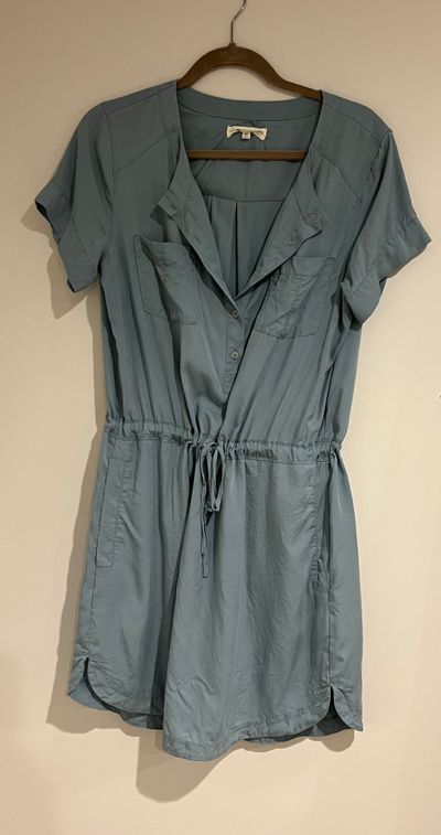 Lou and Grey for Loft Grey/blue tie waist dress Women's - M