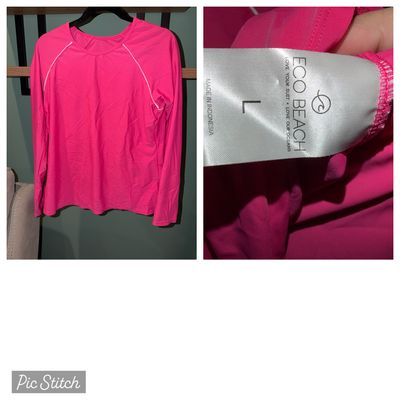 Eco beach Pink rash guard long sleeves Women's - L