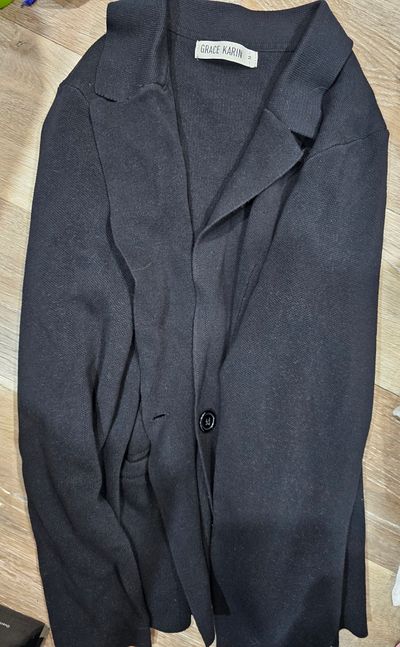 Grace Karin Nevet worn black blazer cardigan Women's - M