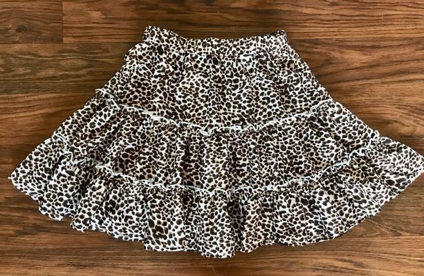 Shein Brown & white animal print skirt Junior XS - 0