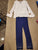 Bell sleeve with blue leggings Bell sleeve gold metallic polka dots Navy Blue Leggings 6T/6