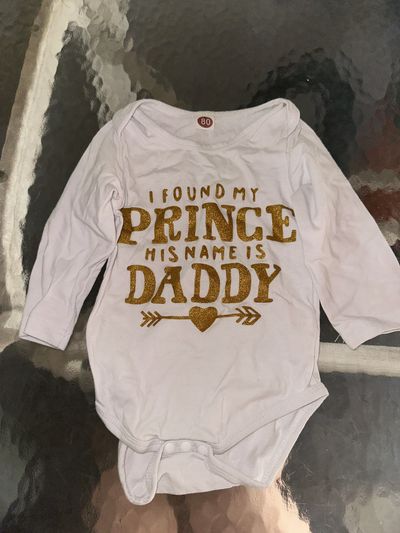 generic white long sleeve found my prince onesie 6-9 Months