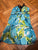 Blue floral tropical halter dress  Women's - M