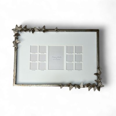 Pottery Barn NEW Monique Lhuillier Silver Butterfly First Year Frame