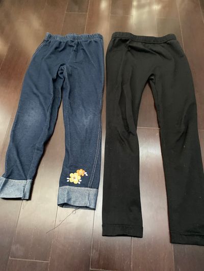 The childrens place and n/a Two pants. Black are childrens place and jeans do not have brand 7-8