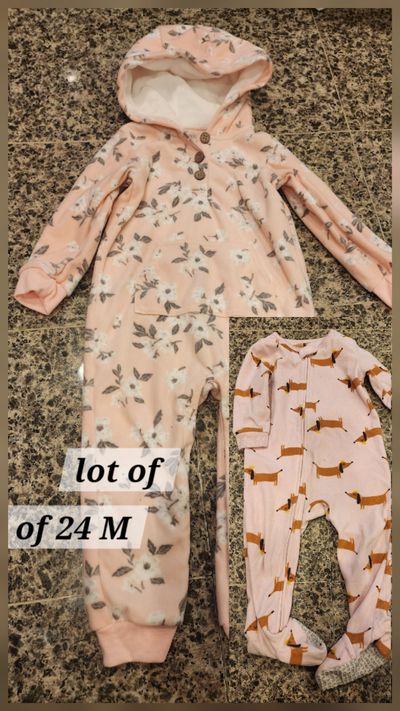 Carter fleece onepiece PJ Lot of 24M. Snug Fit Fleece Onepiece PJs - Toddler Girl 24 Months