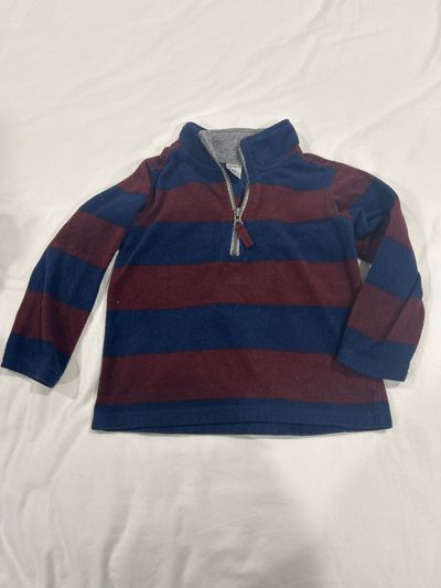 Carters Burgundy and navy zip fleece 3T