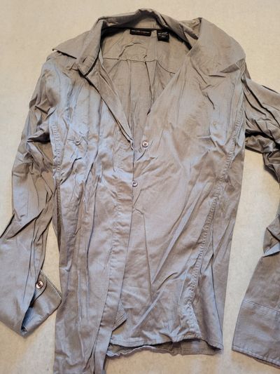 New York and Company Gray long sleeve dress shirt Women's - L