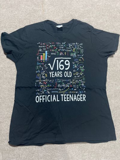 Port company Black "13 year old" T-shirt. Worn once on birthday. 10-12