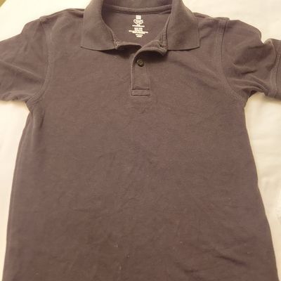 Chaps size 8 Black collared short sleeve 7-8