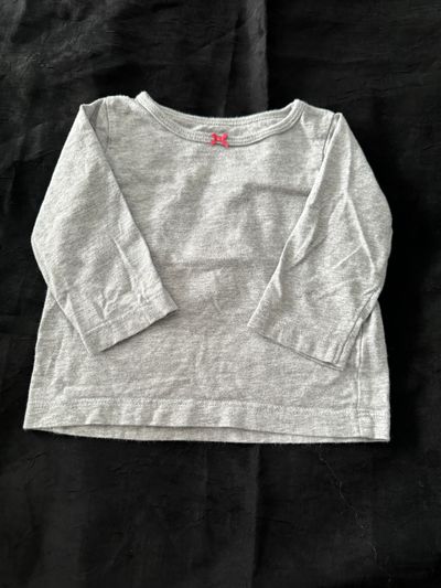 Carters Grey LS Shirt - Size 9mos 6-9 Months