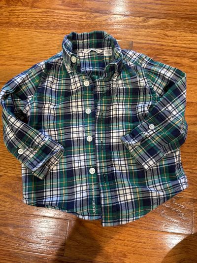 Janie and Jack 6-12mo barely worn plaid button down 6-12 Months