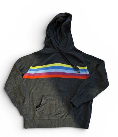 Style & co Grey LS rainbow stripe sweater 14-16