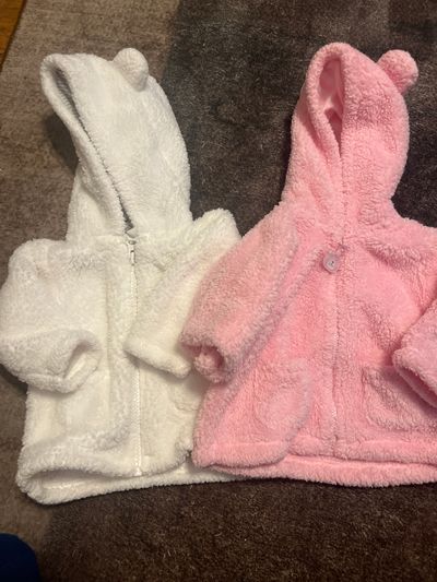 Carters fleece hooded zip up jackets size 3m  3 Months