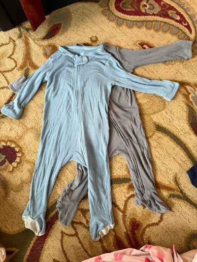 Cloud island Set of 2 footie pajamas 3 Months
