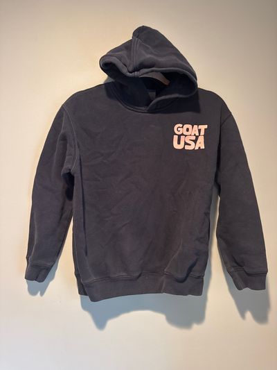 Goat Navy blue pullover hoodies zip w/ pink goat usa 7-8